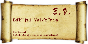 Bőjti Valéria névjegykártya